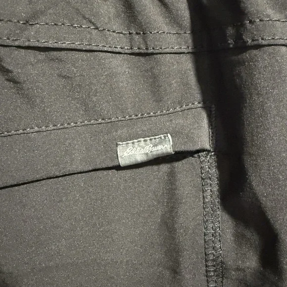 Eddie Bauer Women's Sz 8 Black Drawstring Fleece Lined Hiking Pant Zip Pockets - Picture 7 of 10